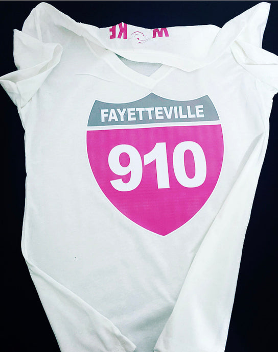 Fayetteville Highway Pink & Gray Female White Tshirt