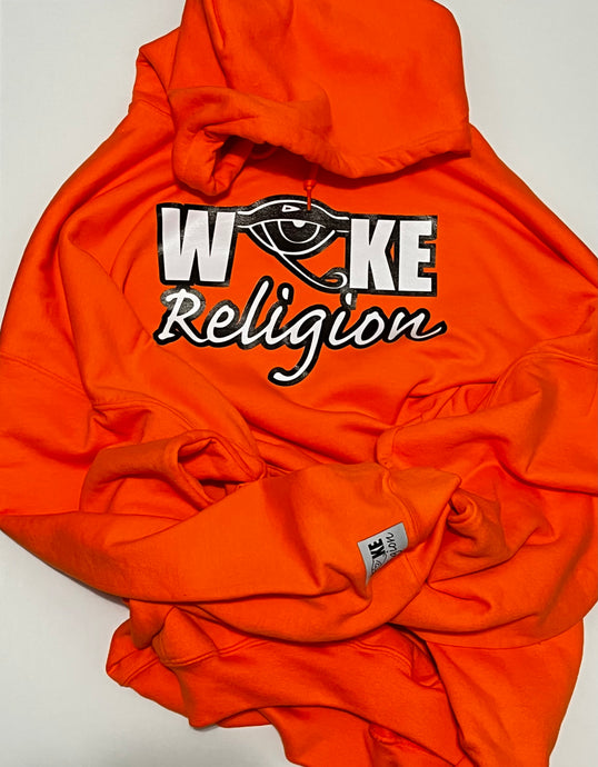 Woke Religion Logo Hoodie- Orange