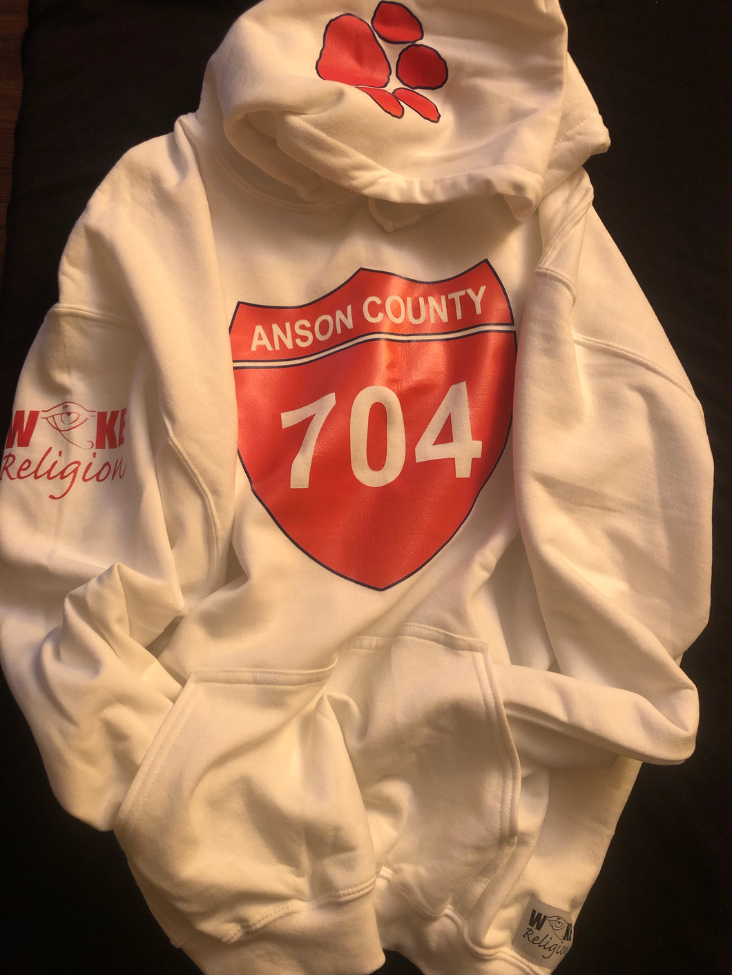 Anson County Highway Hoodie-White/Orange