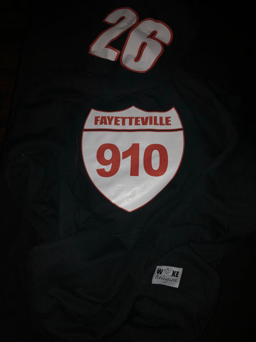 Fayetteville 910 Hoodie Black & Red