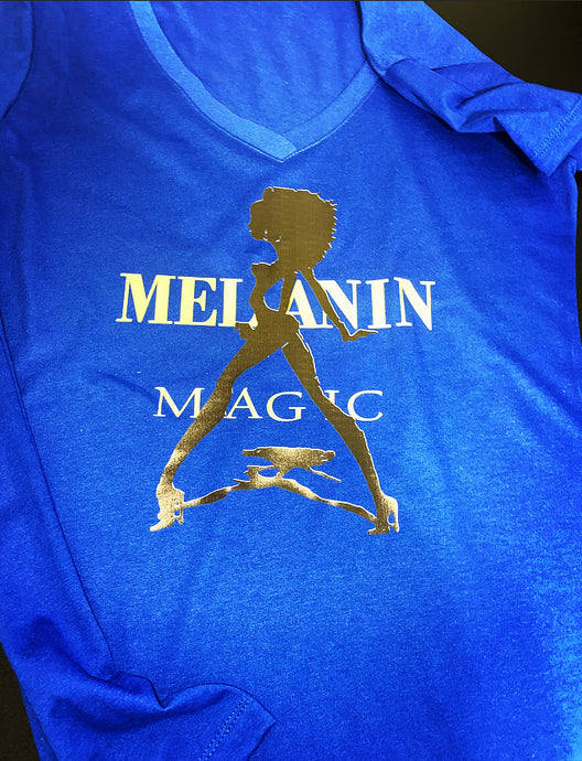 Melanin Magic V-Neck -Royal Blue