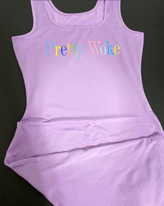 PrettyWoke sleeveless dress in purple...