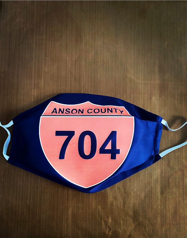 Anson County Blue, Orange & White re-washable mask