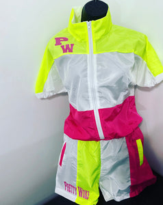 PrettyWoke Short Sleeve Windbreaker short set