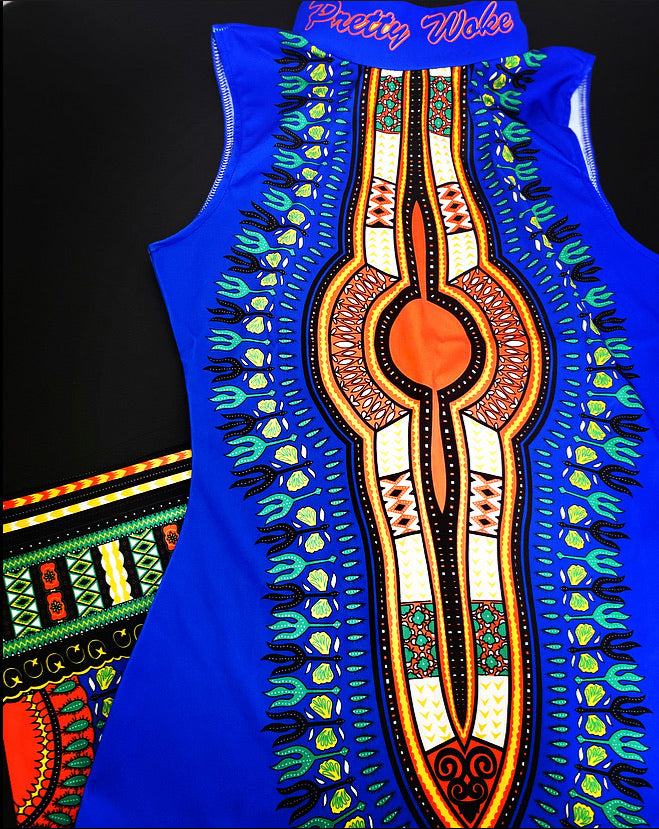 PrettyWoke Dashikis Dress- Blue