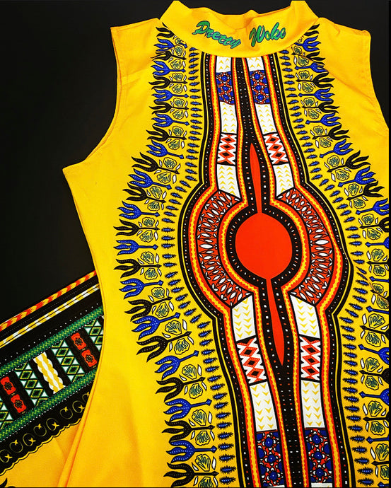 Prettywoke Dashiki Dress- Yellow