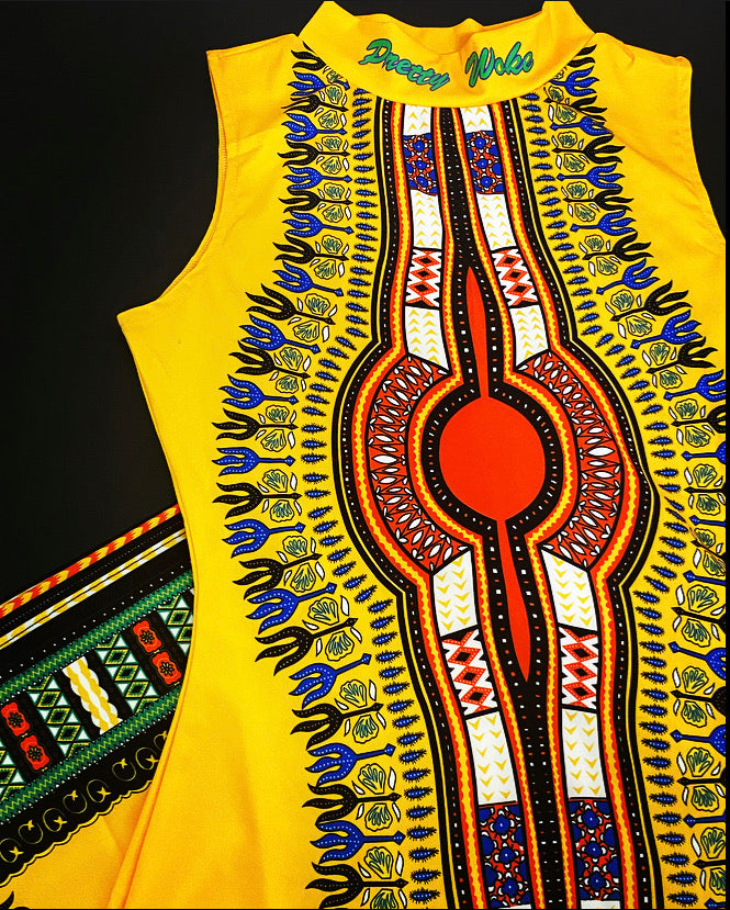 Prettywoke Dashiki Dress- Yellow