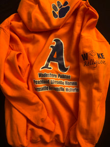 Anson County Highway Hoodie-Orange & Blue