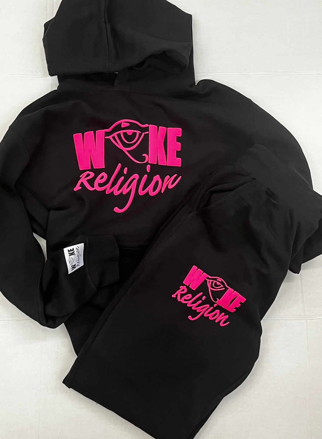 Woke Religion Jogger Set- Hot Pink