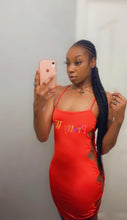 Load image into Gallery viewer, Prettywoke Spaghetti Strap Tank Dress -Red