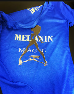 Melanin Magic V-Neck -Royal Blue