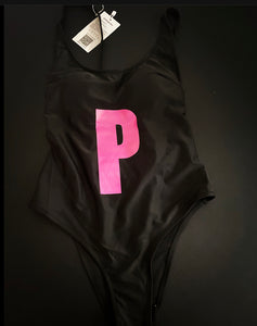 PrettyWoke 1 Piece Swimsuit w/Cover- Black