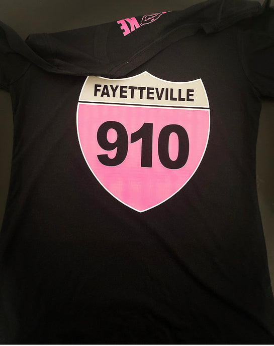 Fayetteville Highway Pink & Gray Black T