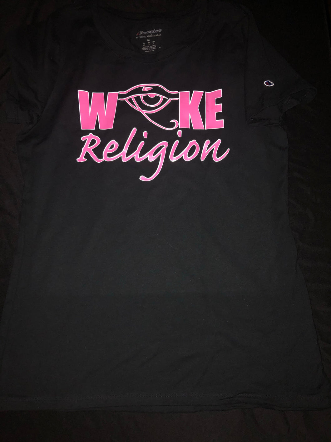 Woke Religion Champion (safety pink)Tshirt