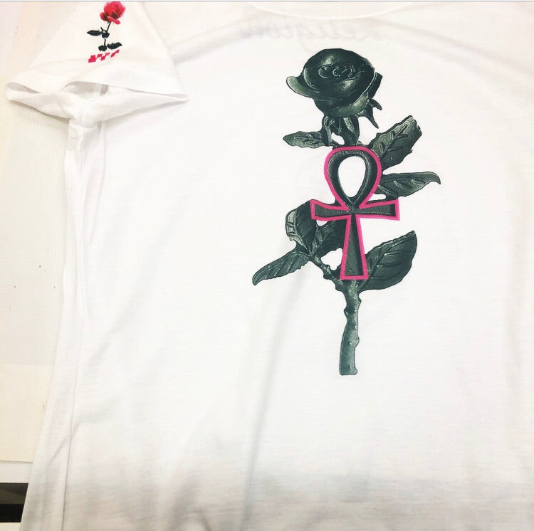 Woke Religion-Ankh Rose T-shirt Vi1 Edition